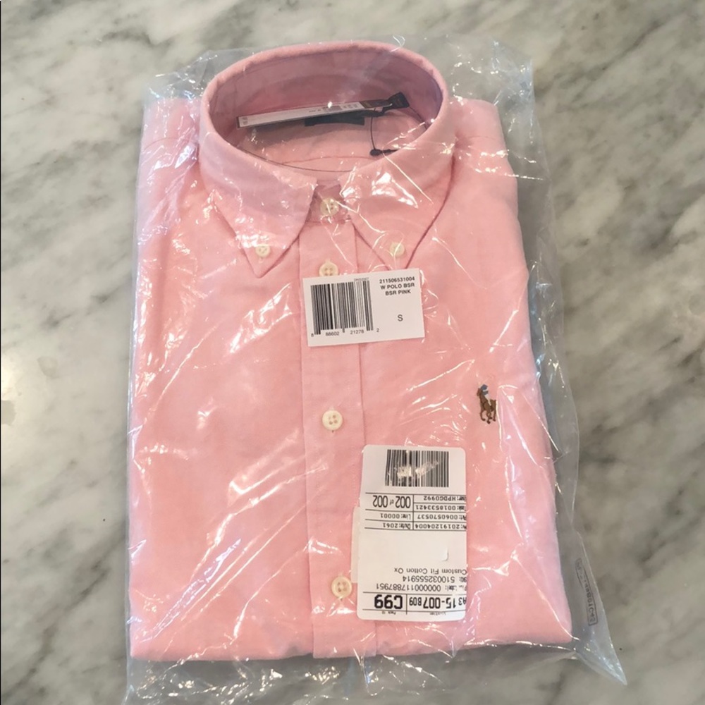 Ralph Lauren oxford shirt custom fit pink sz S NWT